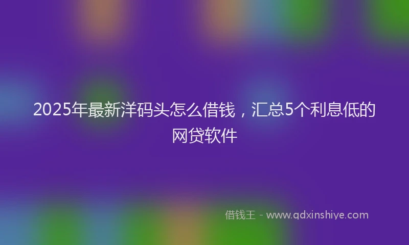 2025年最新洋码头怎么借钱，汇总5个利息低的网贷软件