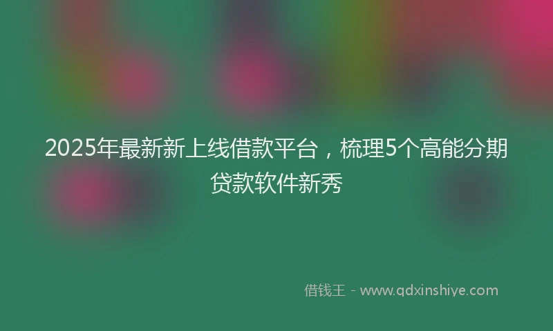 2025年最新新上线借款平台，梳理5个高能分期贷款软件新秀