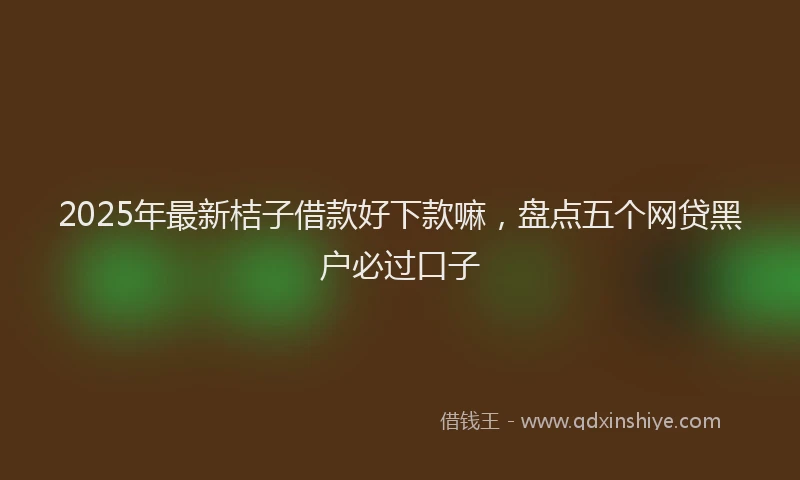 2025年最新桔子借款好下款嘛，盘点五个网贷黑户必过口子