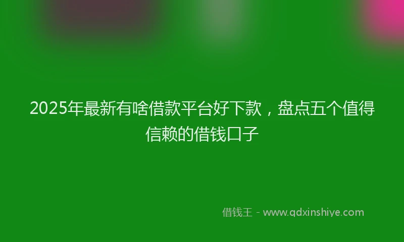 2025年最新有啥借款平台好下款，盘点五个值得信赖的借钱口子