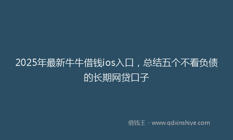 2025年最新牛牛借钱ios入口，总结五个不看负债的长期网贷口子