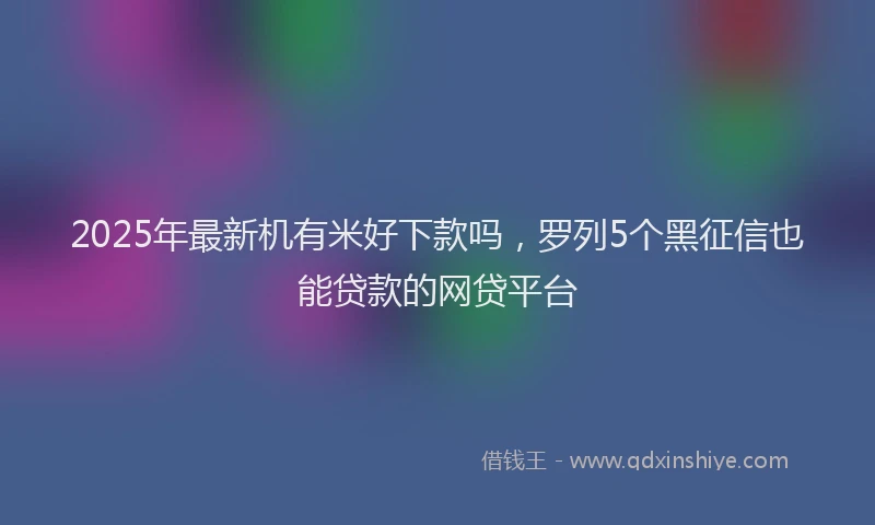 2025年最新机有米好下款吗，罗列5个黑征信也能贷款的网贷平台