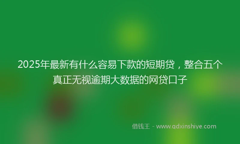 2025年最新有什么容易下款的短期贷，整合五个真正无视逾期大数据的网贷口子