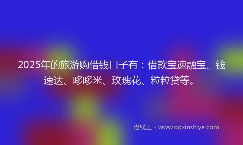 2025年的旅游购借钱口子有：借款宝速融宝、钱速达、哆哆米、玫瑰花、粒粒贷等。