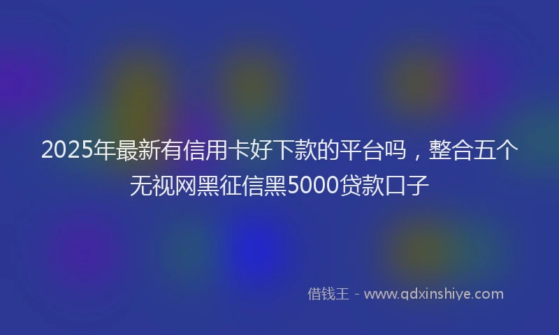 2025年最新有信用卡好下款的平台吗，整合五个无视网黑征信黑5000贷款口子