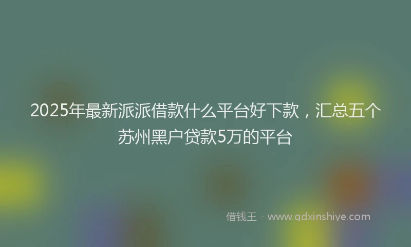2025年最新派派借款什么平台好下款，汇总五个苏州黑户贷款5万的平台