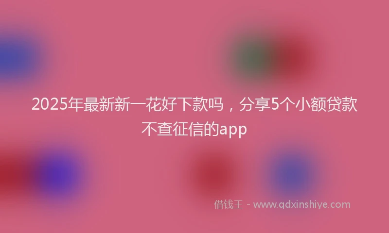 2025年最新新一花好下款吗，分享5个小额贷款不查征信的app