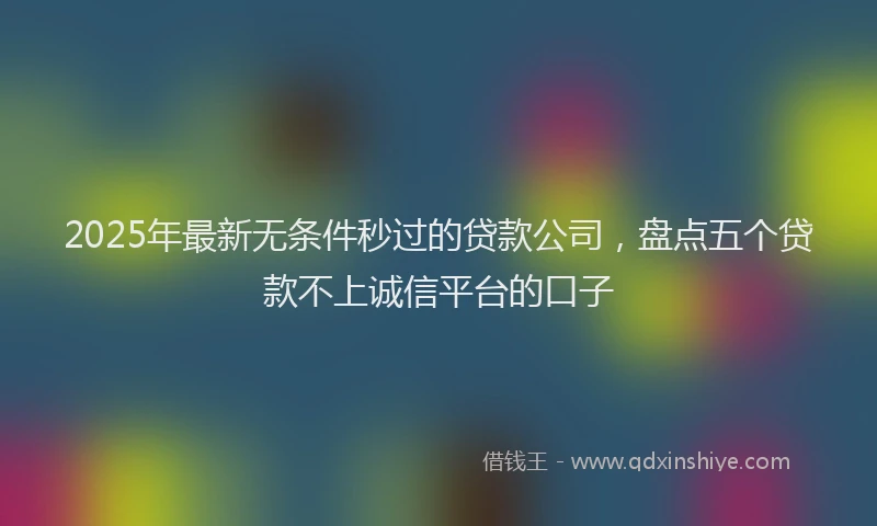 2025年最新无条件秒过的贷款公司，盘点五个贷款不上诚信平台的口子