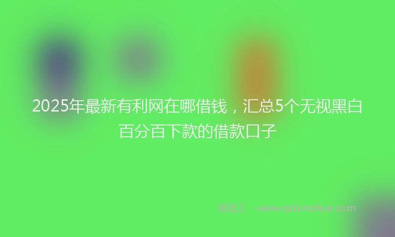 2025年最新有利网在哪借钱，汇总5个无视黑白百分百下款的借款口子