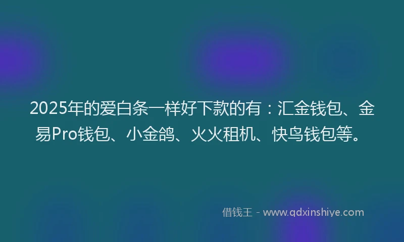 2025年的爱白条一样好下款的有：汇金钱包、金易Pro钱包、小金鸽、火火租机、快鸟钱包等。