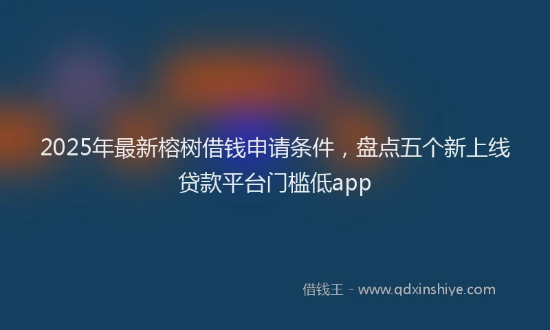 2025年最新榕树借钱申请条件，盘点五个新上线贷款平台门槛低app