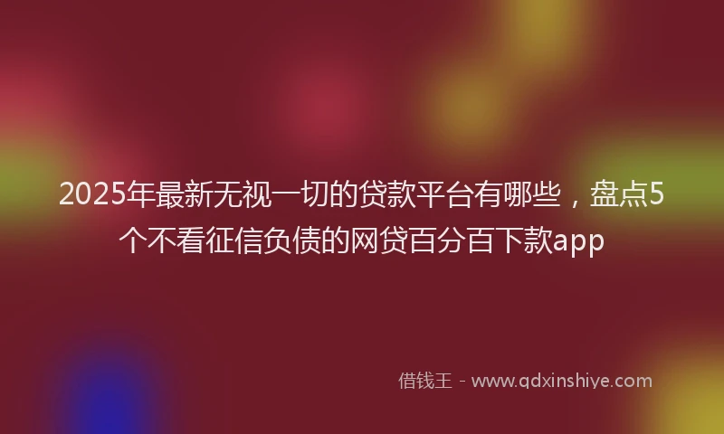 2025年最新无视一切的贷款平台有哪些，盘点5个不看征信负债的网贷百分百下款app