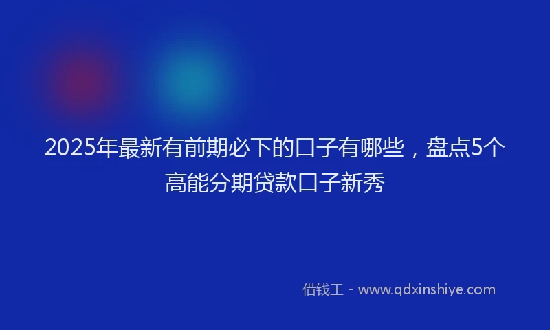 2025年最新有前期必下的口子有哪些，盘点5个高能分期贷款口子新秀