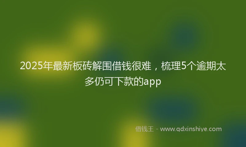2025年最新板砖解围借钱很难，梳理5个逾期太多仍可下款的app