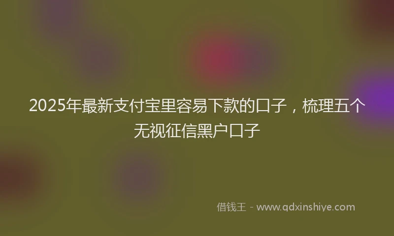 2025年最新支付宝里容易下款的口子，梳理五个无视征信黑户口子