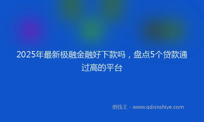 2025年最新极融金融好下款吗，盘点5个贷款通过高的平台