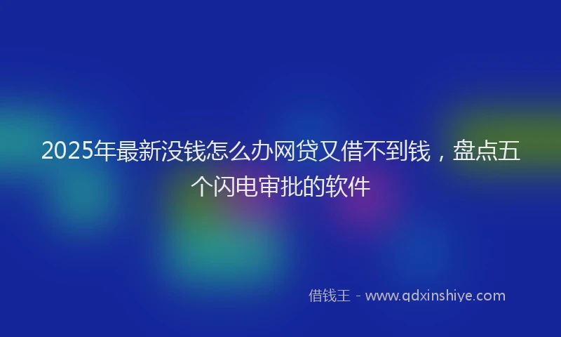 2025年最新没钱怎么办网贷又借不到钱，盘点五个闪电审批的软件