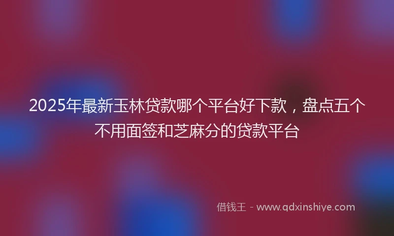 2025年最新玉林贷款哪个平台好下款，盘点五个不用面签和芝麻分的贷款平台
