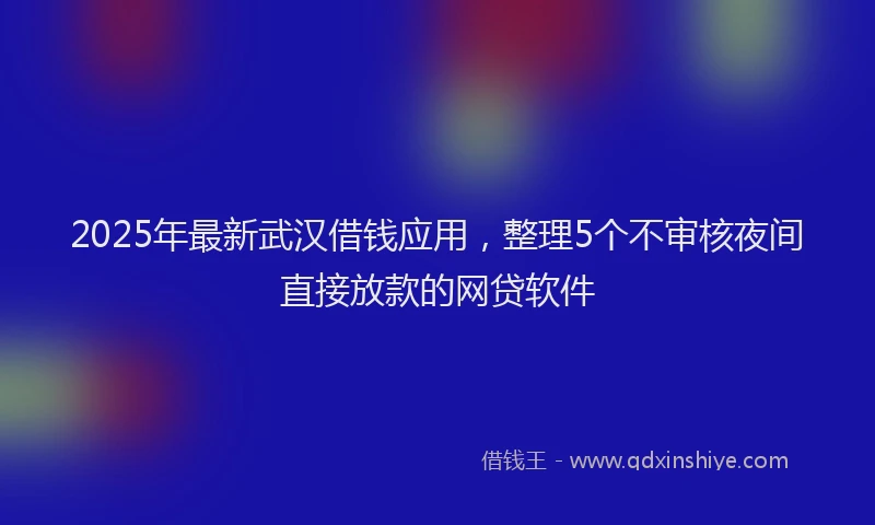 2025年最新武汉借钱应用，整理5个不审核夜间直接放款的网贷软件