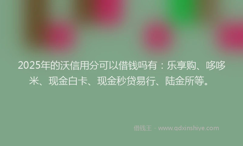 2025年的沃信用分可以借钱吗有：乐享购、哆哆米、现金白卡、现金秒贷易行、陆金所等。