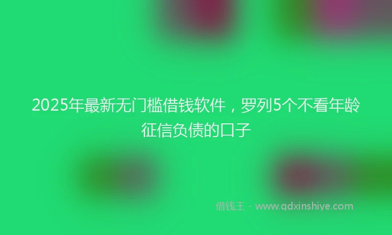 2025年最新无门槛借钱软件，罗列5个不看年龄征信负债的口子