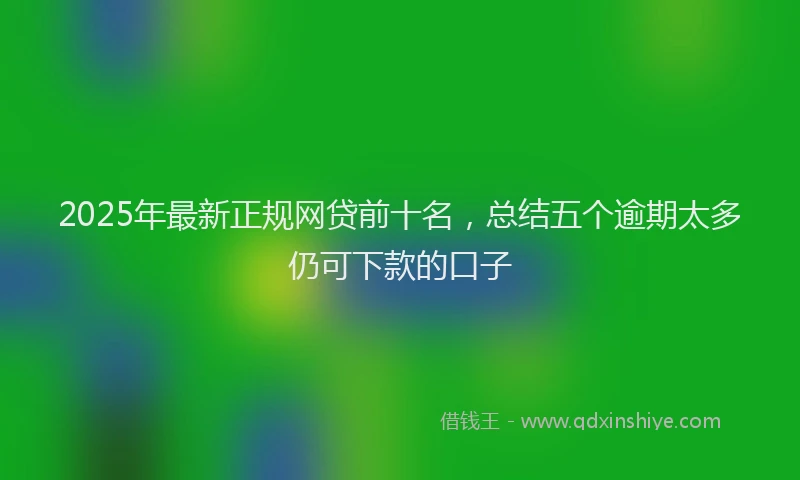 2025年最新正规网贷前十名，总结五个逾期太多仍可下款的口子