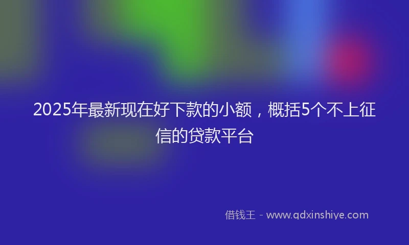 2025年最新现在好下款的小额，概括5个不上征信的贷款平台