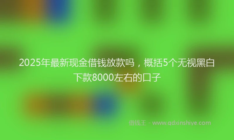 2025年最新现金借钱放款吗，概括5个无视黑白下款8000左右的口子