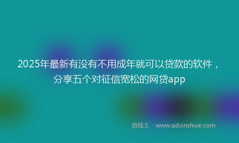 2025年最新有没有不用成年就可以贷款的软件，分享五个对征信宽松的网贷app