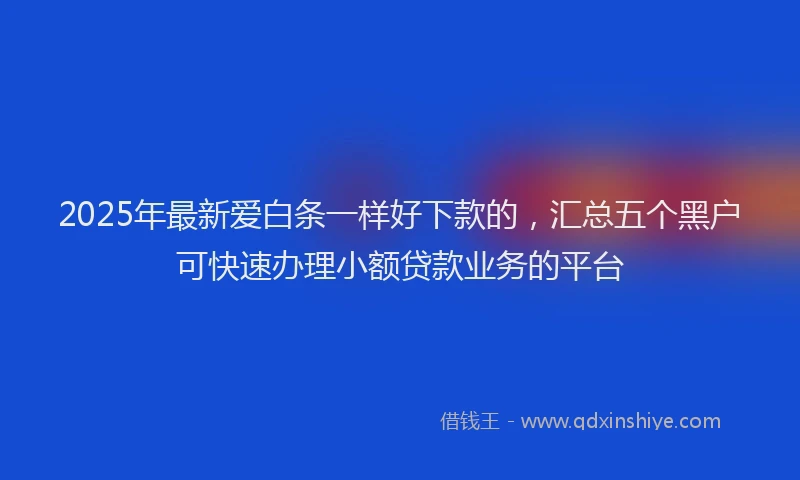 2025年最新爱白条一样好下款的，汇总五个黑户可快速办理小额贷款业务的平台