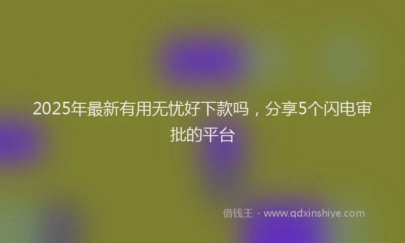 2025年最新有用无忧好下款吗，分享5个闪电审批的平台