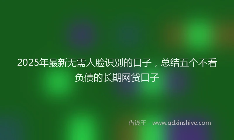 2025年最新无需人脸识别的口子，总结五个不看负债的长期网贷口子
