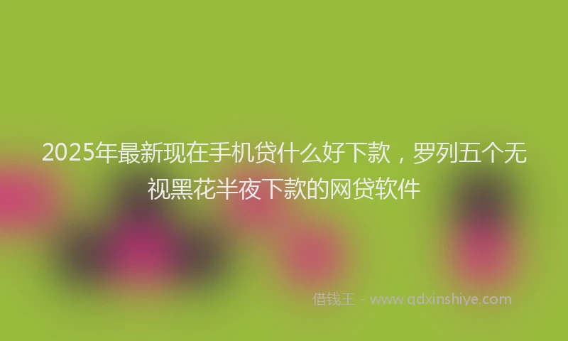 2025年最新现在手机贷什么好下款，罗列五个无视黑花半夜下款的网贷软件