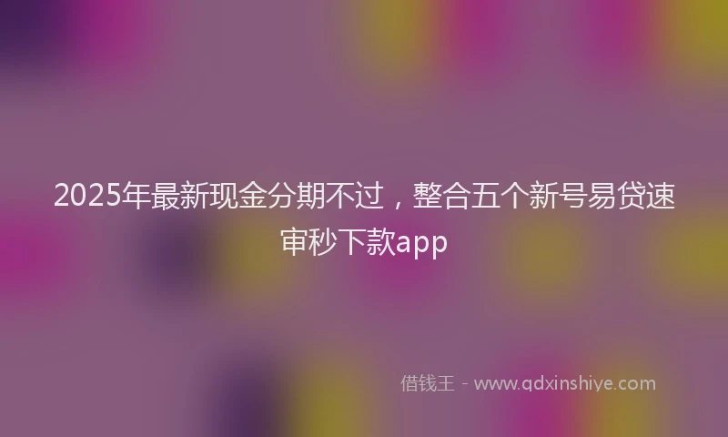 2025年最新现金分期不过，整合五个新号易贷速审秒下款app