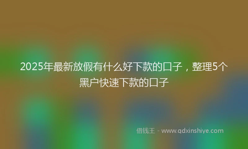 2025年最新放假有什么好下款的口子，整理5个黑户快速下款的口子