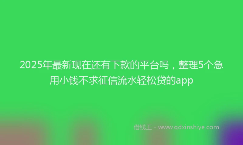 2025年最新现在还有下款的平台吗，整理5个急用小钱不求征信流水轻松贷的app