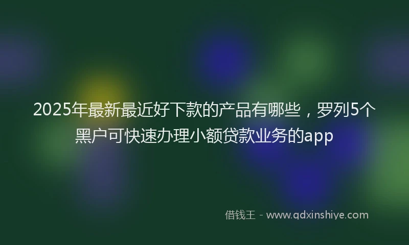 2025年最新最近好下款的产品有哪些，罗列5个黑户可快速办理小额贷款业务的app