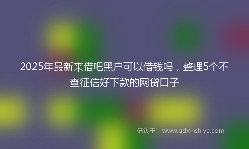 2025年最新来借吧黑户可以借钱吗，整理5个不查征信好下款的网贷口子