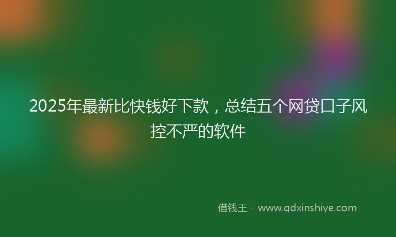 2025年最新比快钱好下款，总结五个网贷口子风控不严的软件
