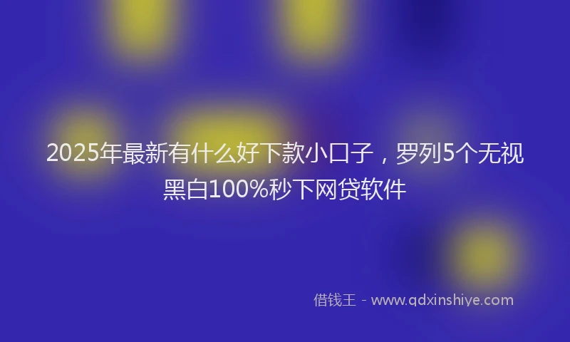 2025年最新有什么好下款小口子，罗列5个无视黑白100%秒下网贷软件