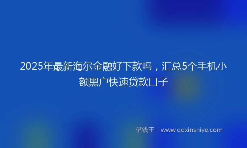 2025年最新海尔金融好下款吗，汇总5个手机小额黑户快速贷款口子