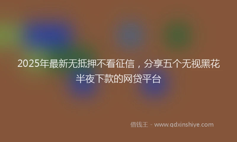 2025年最新无抵押不看征信，分享五个无视黑花半夜下款的网贷平台