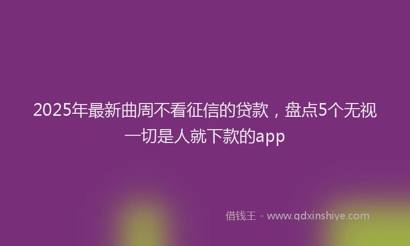2025年最新曲周不看征信的贷款，盘点5个无视一切是人就下款的app