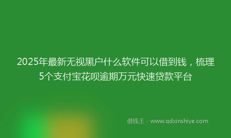 2025年最新无视黑户什么软件可以借到钱，梳理5个支付宝花呗逾期万元快速贷款平台