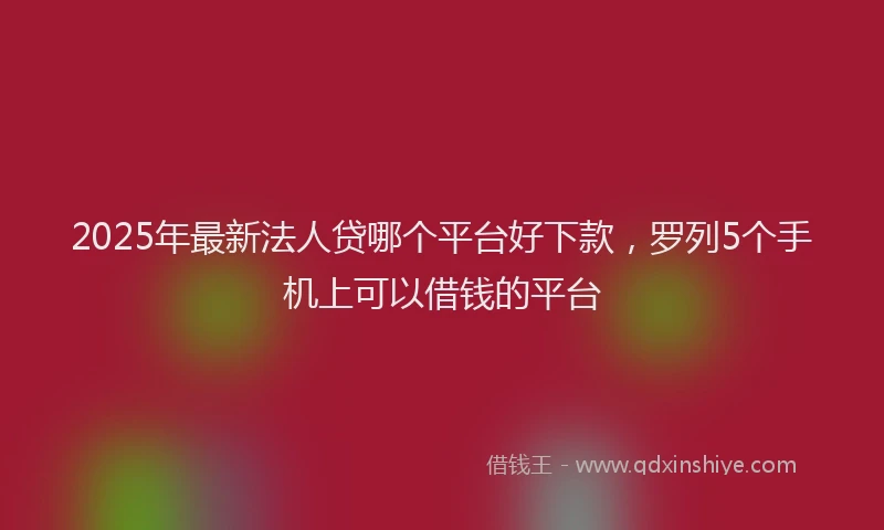 2025年最新法人贷哪个平台好下款，罗列5个手机上可以借钱的平台