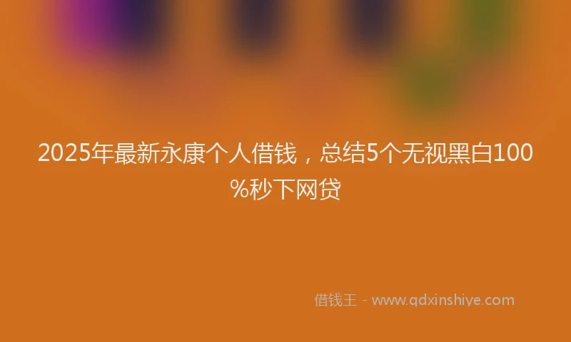 2025年最新永康个人借钱，总结5个无视黑白100%秒下网贷