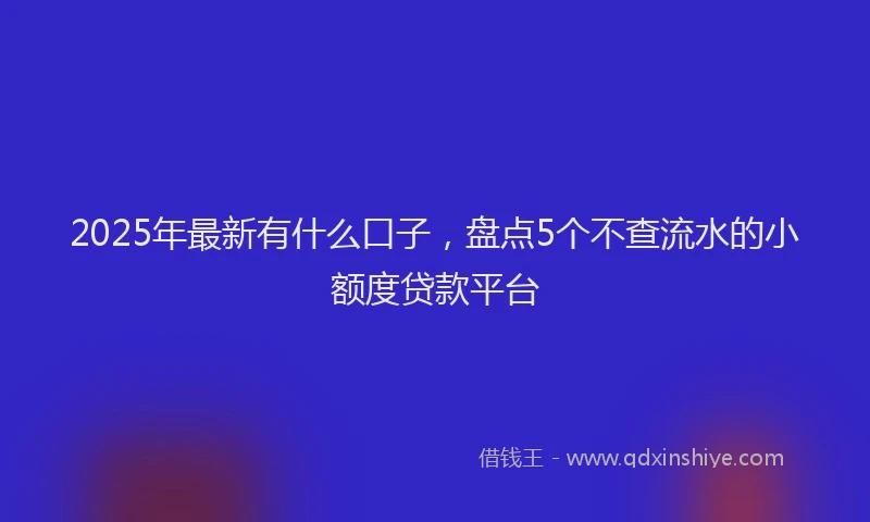 2025年最新有什么口子，盘点5个不查流水的小额度贷款平台