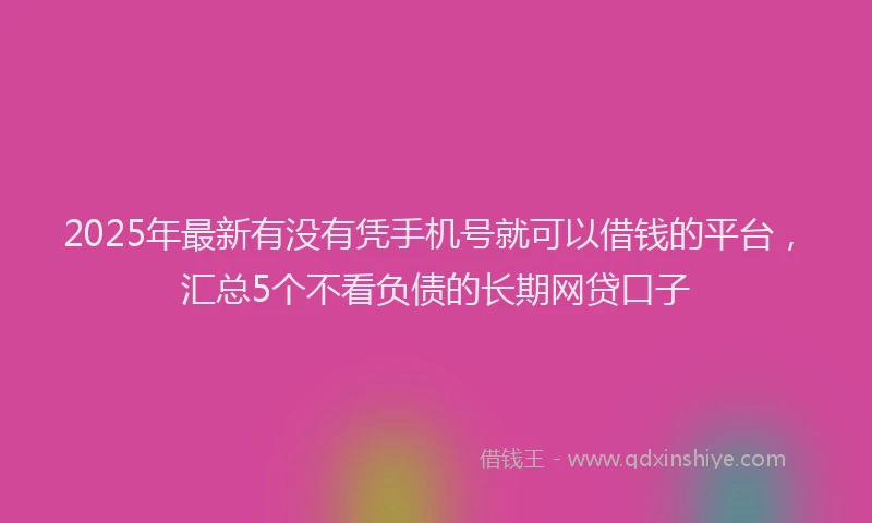 2025年最新有没有凭手机号就可以借钱的平台，汇总5个不看负债的长期网贷口子