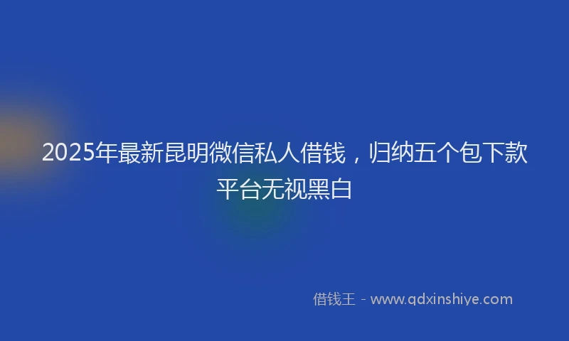 2025年最新昆明微信私人借钱，归纳五个包下款平台无视黑白