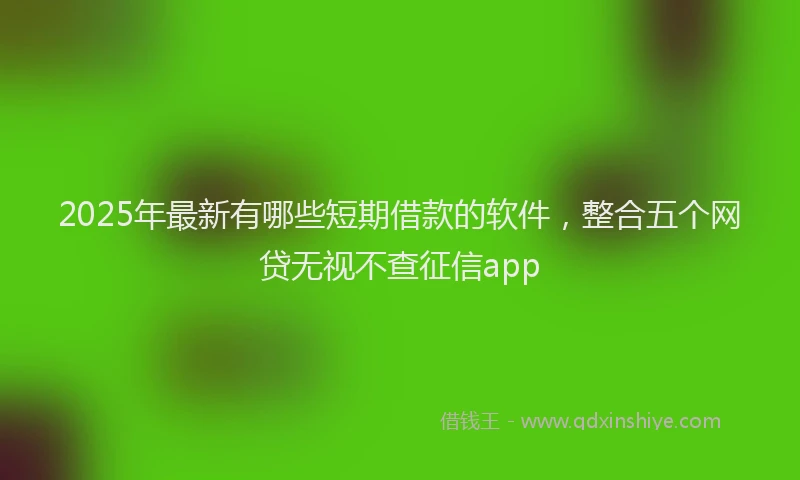 2025年最新有哪些短期借款的软件，整合五个网贷无视不查征信app